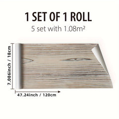 Brown Wood Grain Print Waterproof Floor Sticker
