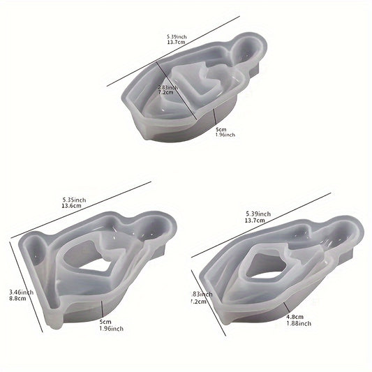 3pcs Body Art Silicone Resin Mold Candle Holder Making