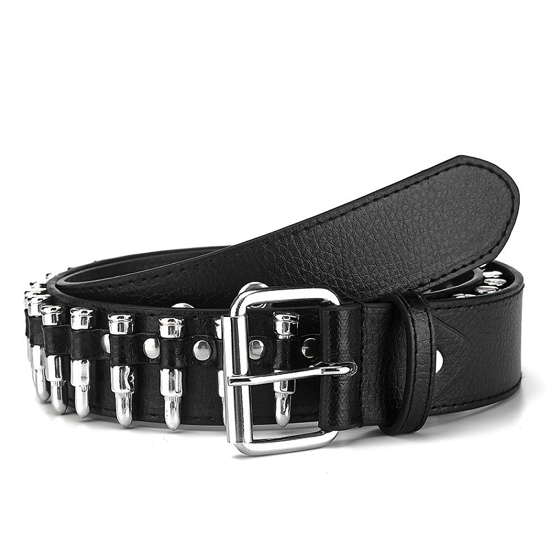 Rivet Bullet Belt Men's Punk Style Clothing Accessory