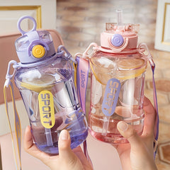 1000ml Water Cup PC Material Bouncing Straw Cup
