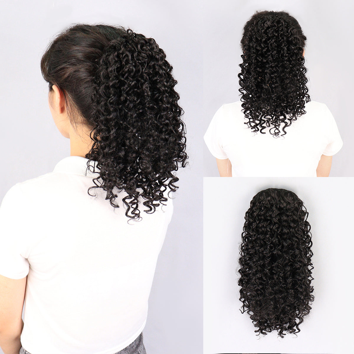 Long Deep Curly Ponytail Extension Synthetic Hair