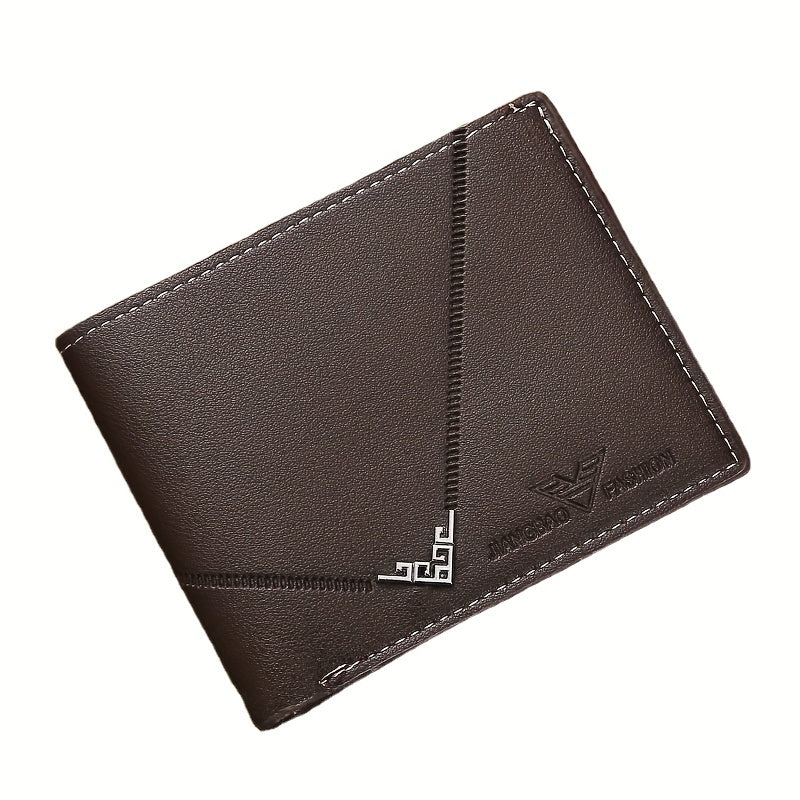 Compact Card Mens Wallet Durable Horizontal Stitching Young Men Unique Lychee