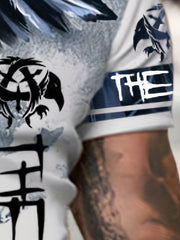 Ink Eagle Painting Pattern Mens 2 Piece Outfits Summer Set