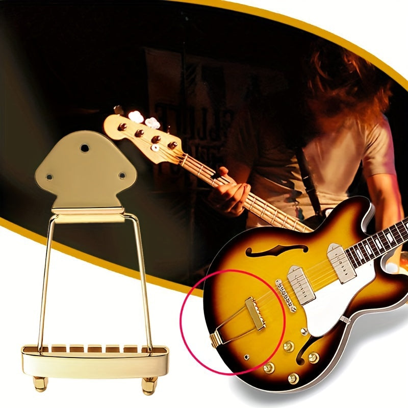 Guitar Tailpiece Trapeze Open Frame Bridge for 6 String Archtop Guitar