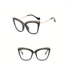 Oversized Clear Lens Glasses For Women Men Cat Eye Eyeglasses