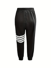  Stripe Print High Rise Joggers