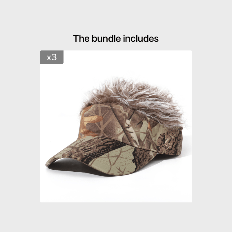 Men's Visor Hat With Wig