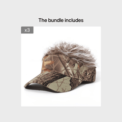 Men's Visor Hat With Wig