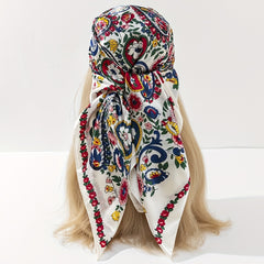 Colorful Paisley Print Bandana Silk Scarf Hair Accessories