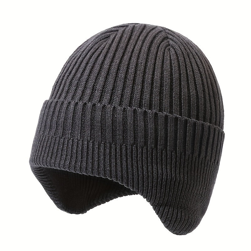 Winter Velvet Warm Woolen Hat Men's Windproof Ear Protection Knitted Hat