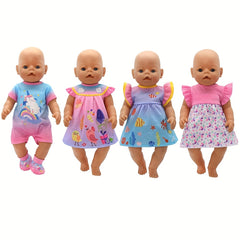 Animal Pattern Doll Clothes for 10-17 Inch Newborn Dolls