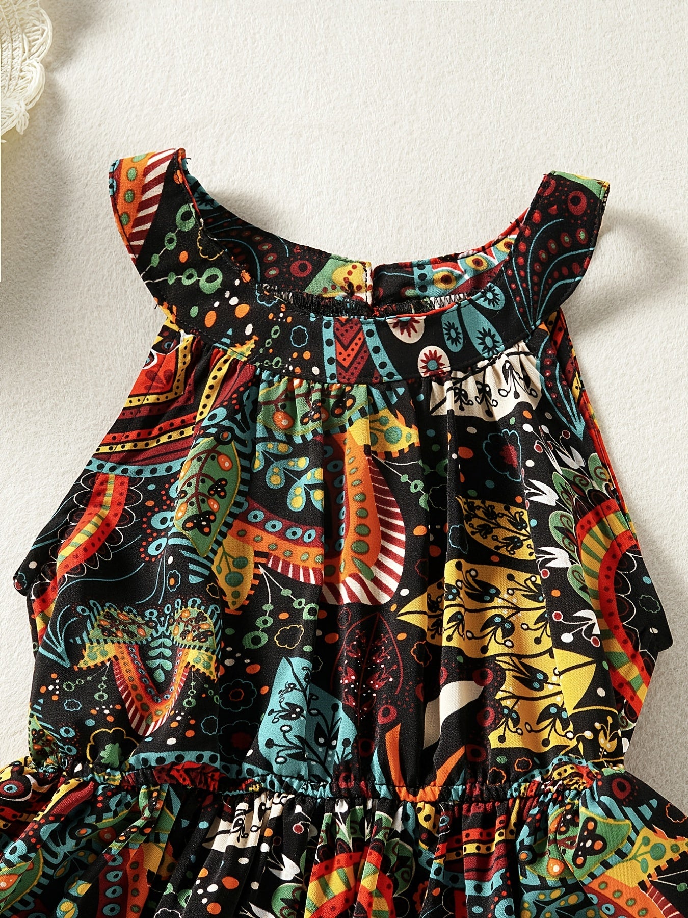 Girls Boho Graphic Casual Dress for Party Beach Vacation