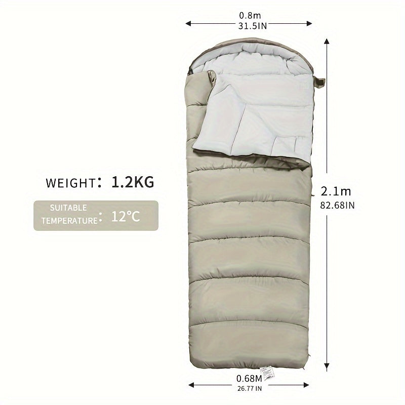 Cotton Envelope Sleeping Bag With Hat, Machine Washable