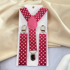 Kids Spotted Striped Short Suspenders with Jockstrap Clip
