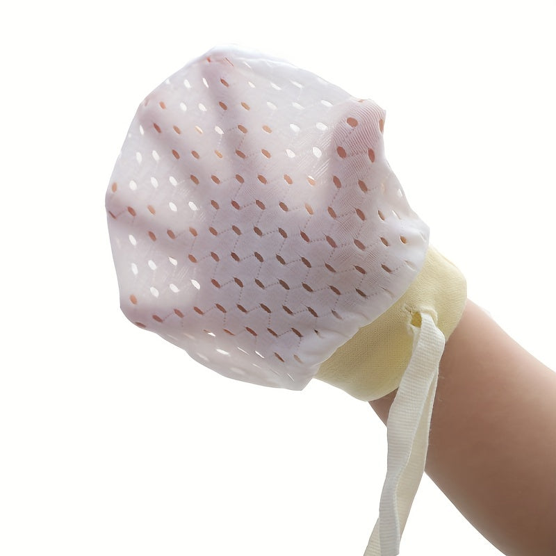 Baby Anti-Scratch Mesh Gloves, High Elastic Strap 0-1 Year