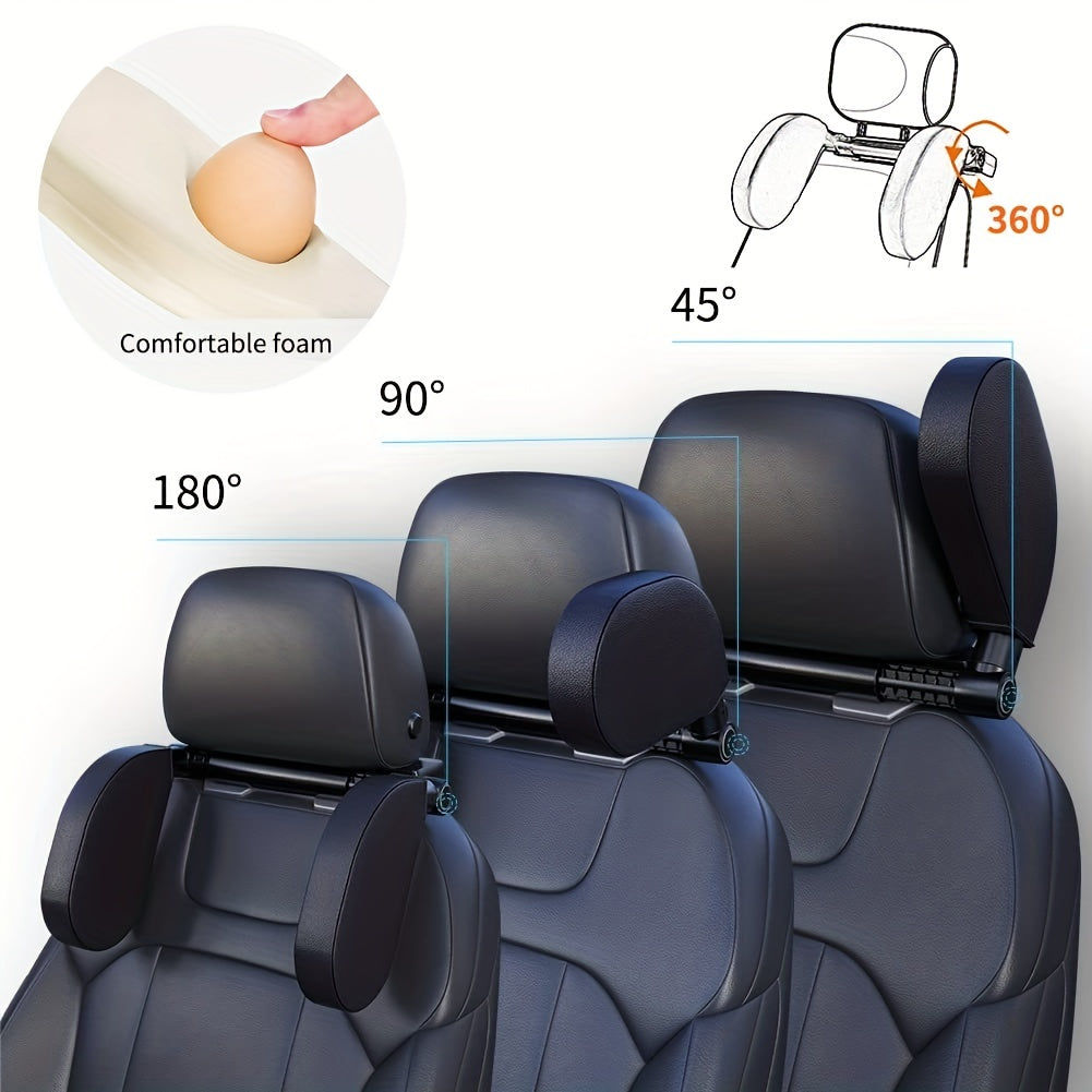 Car Seat Headrest Head and Neck Pillow 360 Adjustable Memory Foam Neck Pillow