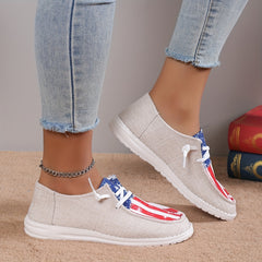 Women's Star & Striped Splicing Sneakers 4th Of July Shoes
