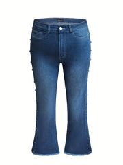  High Rise Stretch Skinny Flared Leg Jeans