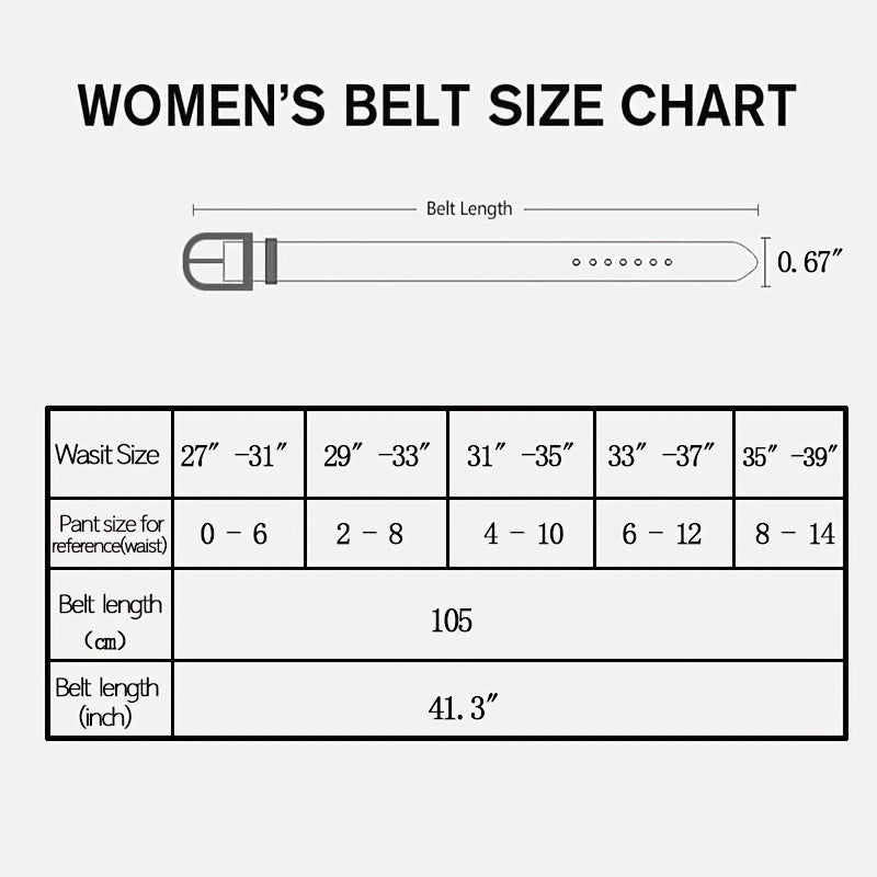 Alloy Buckle PU Belt for Women Girls