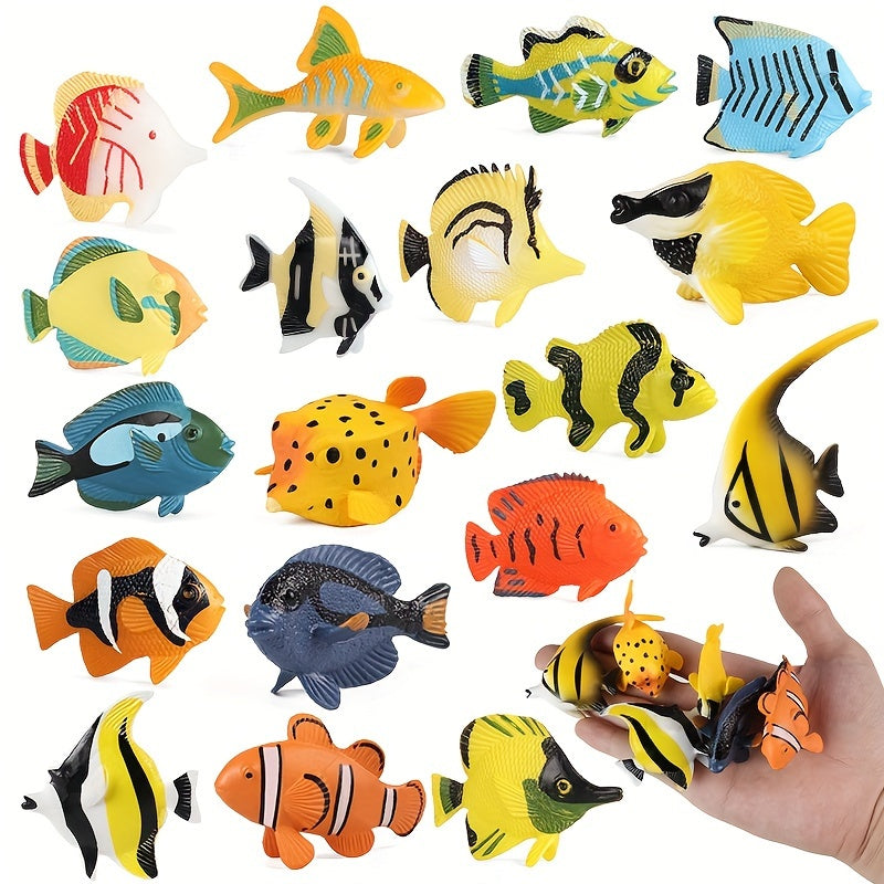 18pcs Mini Tropical Fish Set Ocean World Models for Kids