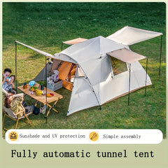 Quick Opening Tunnel Tent Rainproof Windproof Outdoor Camping