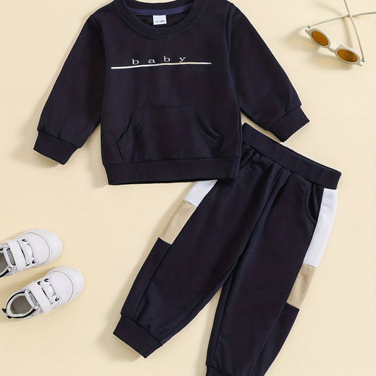 Toddler Boy's Sweatshirt Set Pullover & Trousers Outfit