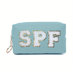 Chenille Letter Pattern Cosmetic Bag Makeup Pouch