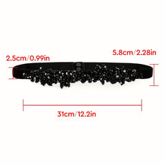 Vintage Crystal Girdle Rhinestone Elastic Belt Waistband for Women