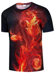 Men's Graphic Sweatshirt 3D Print Short Sleeve Casual T-shirt