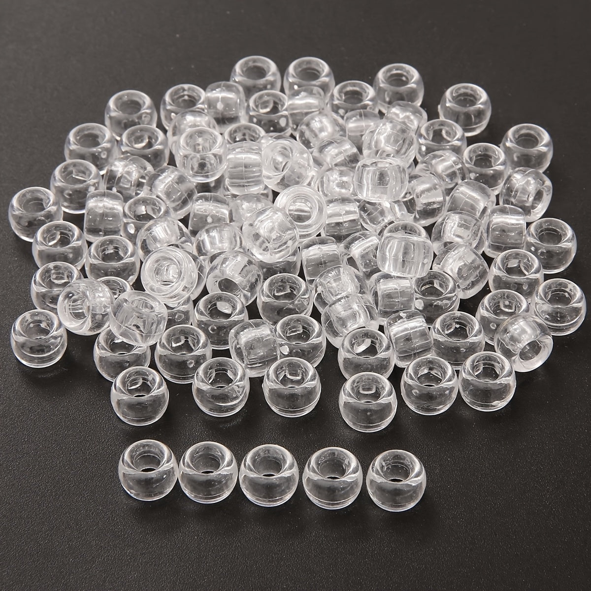 20pcs Clear Resin Hair Rings Metal Hair Clips for Braiding Dreadlock Rings