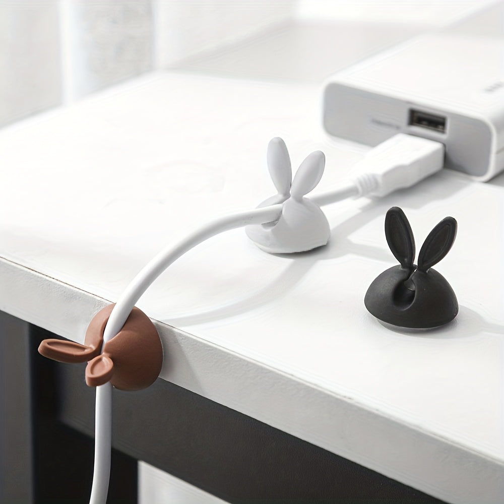 3pcs Rabbit Ear Wire Clip Desktop Wire Fixing Device in Multiple Colors