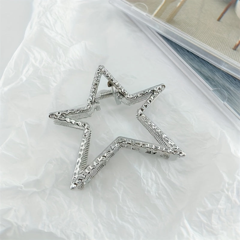 Y2K Metal Star Hair Claw Shark Claw Mini Hair Clip