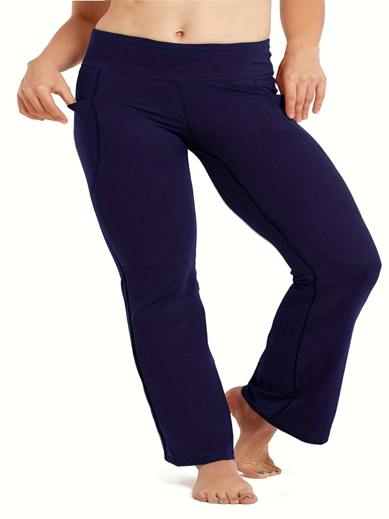  High Rise Flared Leg Yoga Pants with Pockets