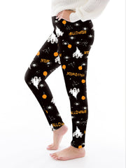  Allover Ghost & Slogan Print High Rise Leggings