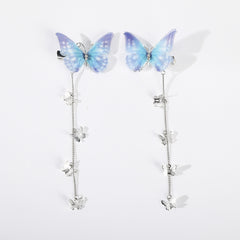 Glitter Butterfly Hair Clips Fabric Barrettes Tassel Hairpin
