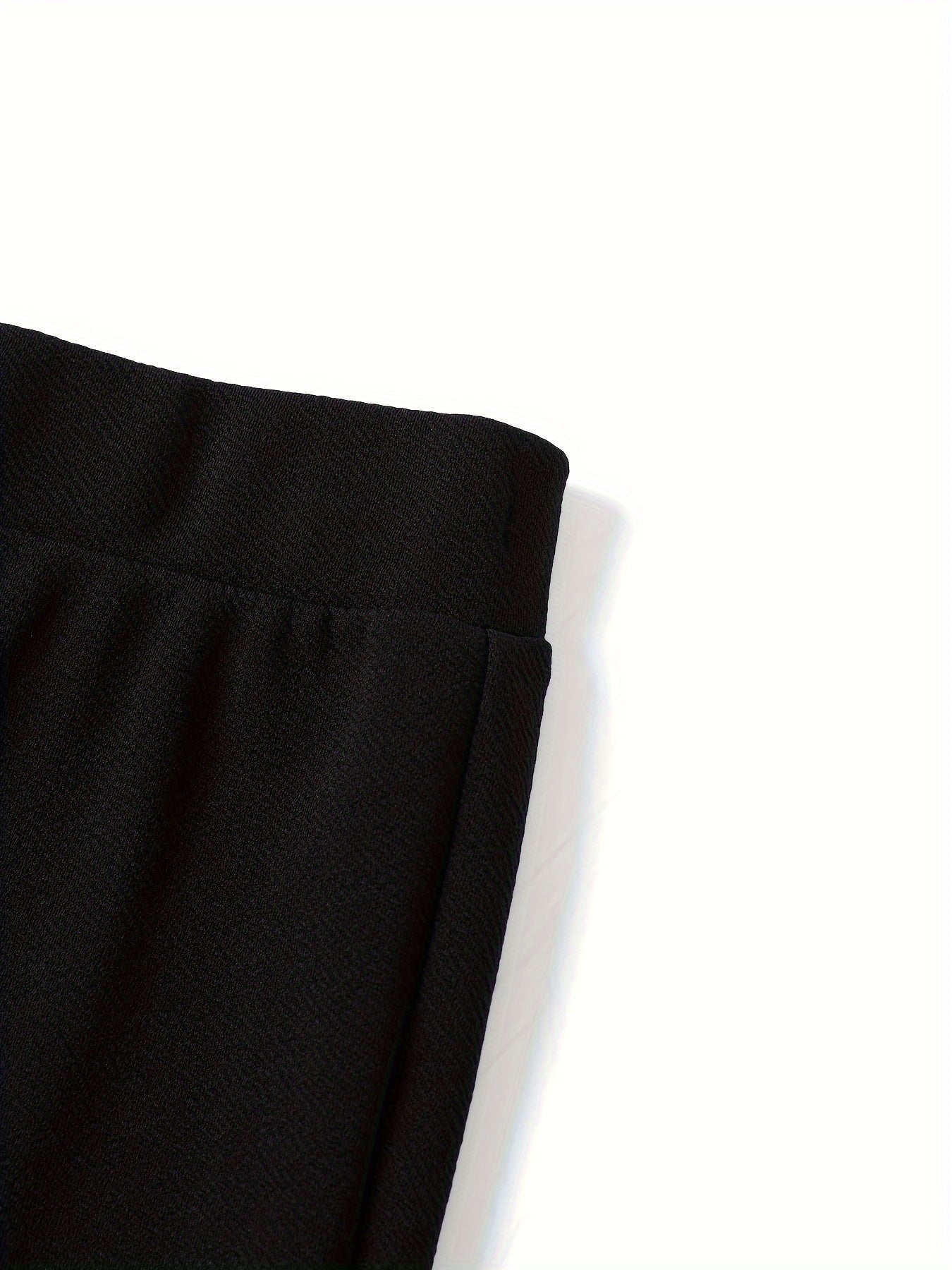  Solid Flared Leg Stretch Trousers
