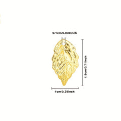 Gold Leaf Shape Pendants Beads for DIY Jewelry - 20/50/100 pcs