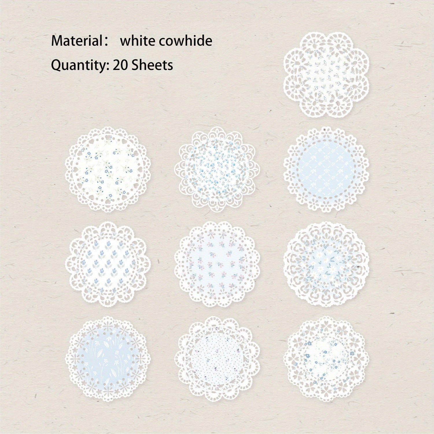 20 Sheets Melody Cowhide Material Paper For Scrapbooking DIY