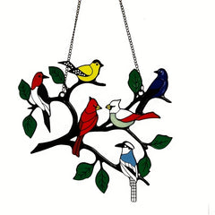 Birds Window Pendant Alloy Six Bird