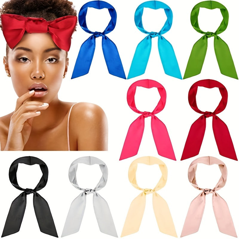 Polyester Satin Silk Head Scarf Hair Tie Band Hair Frontal Wraps