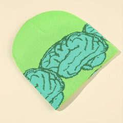 Men's Brain Beanie Knitted Hat Winter Warm Skull Cap