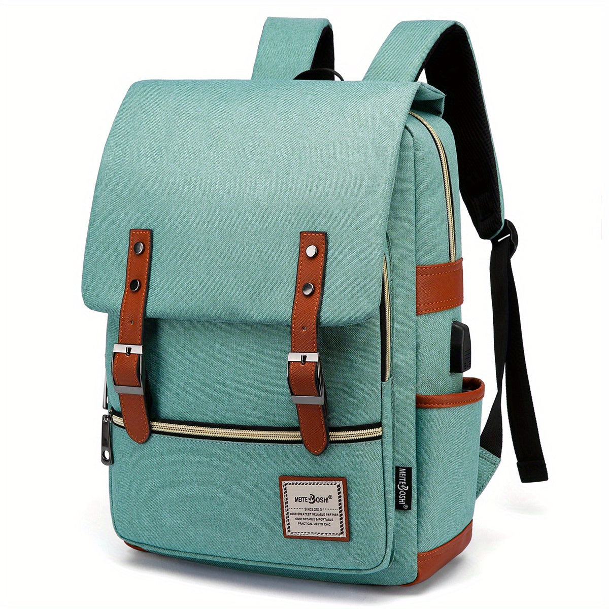 Vintage Laptop Backpack w/ USB Port Tear Resistant Business Travel