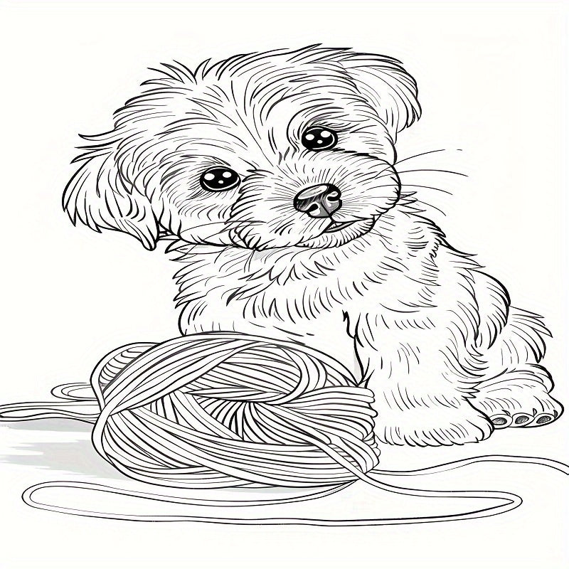 Dogs Coloring Book for Adults & Teens, Relaxation, 22 Pages
