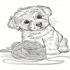 Dogs Coloring Book for Adults & Teens, Relaxation, 22 Pages
