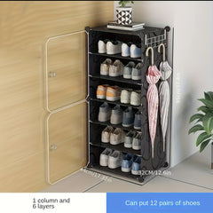 1pc Layer Shoe Rack With Door Folding Shoe Storage Stand