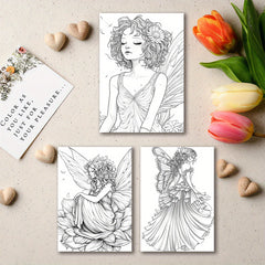 Spring Fairy Coloring Book - Ideal Gift for Adults - Valentine's, Christmas