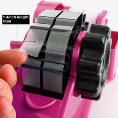 Pink Heat Tape Dispenser with Pen Slot and 1 & 3 Dual Roll Cores