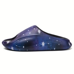 Men's Star Print Non Slip Platform Slides Soft Sole Cloud Slides