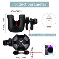Universal Stroller Cup Holder with Phone Holder