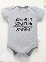 Cotton Letter Print Baby Onesies Comfortable Crew Neck Soft Baby Bodysuits